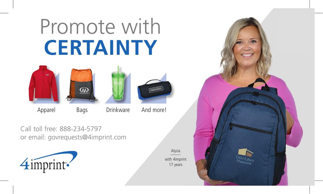 4imprint advertisement — Promote with certainty